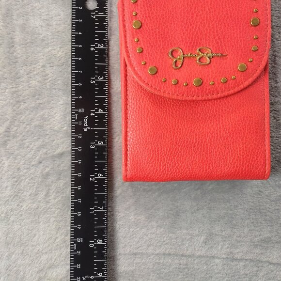 Jessica Simpson Red‎ Small Crossbody Purse Studded Faux Leather Adjustable Y2K - Picture 3 of 10